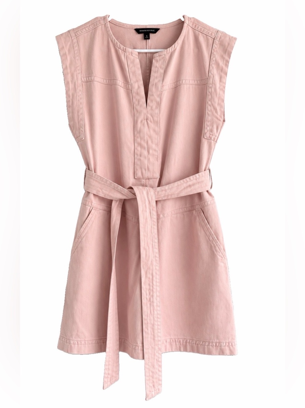 Banana Republic Pink Sleeveless Belted Utility Mini Dress Women’s Size XS